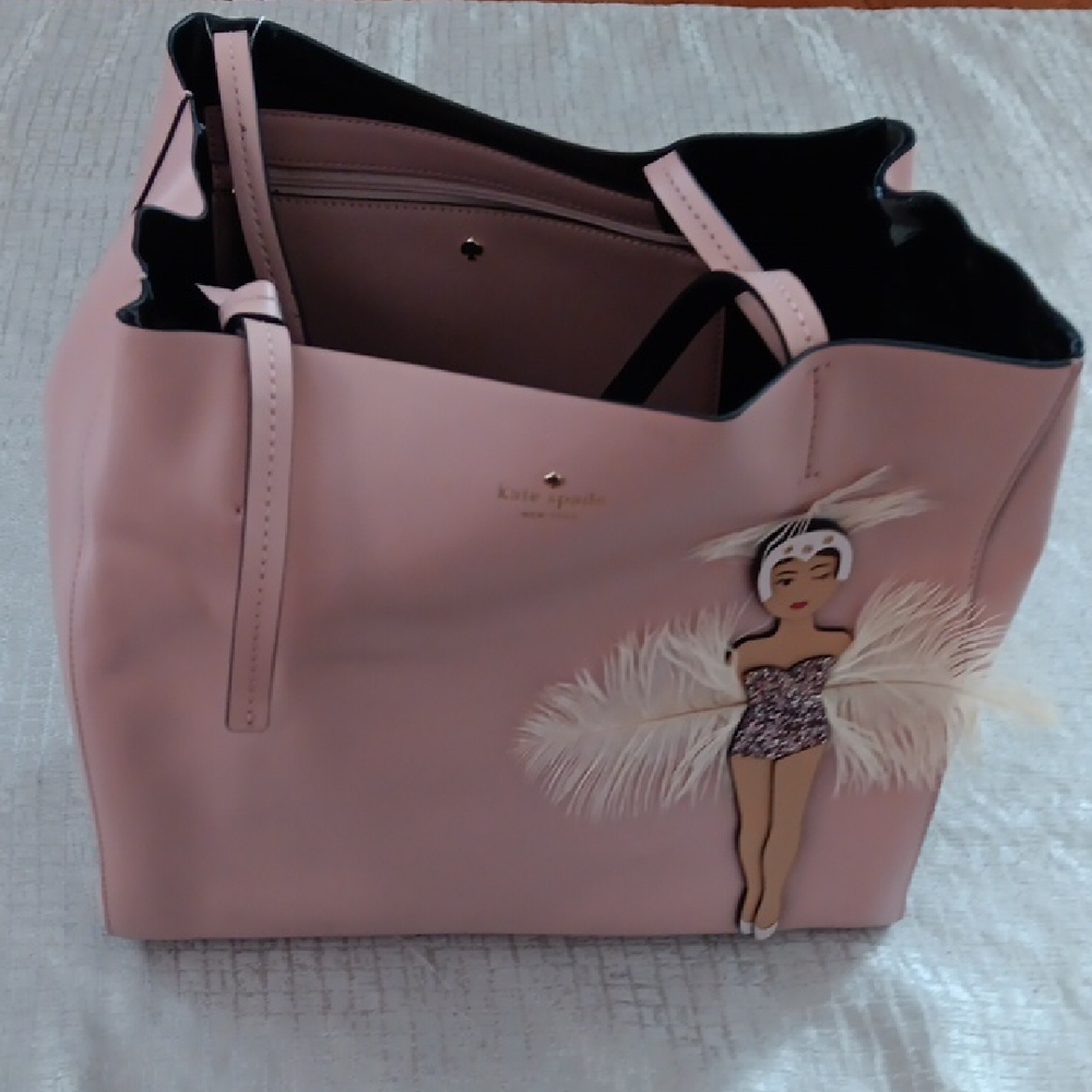 NWT Kate Spade Blush Pink Tote with Feather Detail